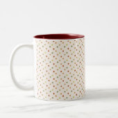 Boho Polka Dots Earthy Pattern  Tweekleurige Koffiemok (Links)