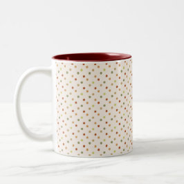 Boho Polka Dots Earthy Pattern  Tweekleurige Koffiemok