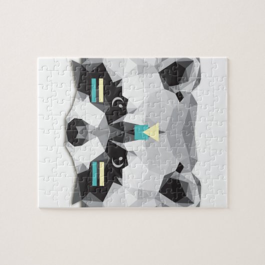 Boho poly raccoon legpuzzel (Horizontaal)