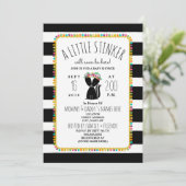 Boho Pom Poms Skunk Kleine Stinker Baby shower Kaart (Staand voorkant)