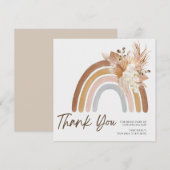 Boho Pompas Gras Gedempte Regenboog Dankkaart Bedankkaart (Voorkant / Achterkant)