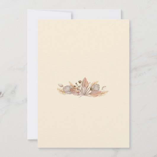 Boho Pompas Gras Save The Date Kaart (Achterkant)