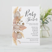 Boho Pompas Grass Baby shower Uitnodiging (Staand voorkant)