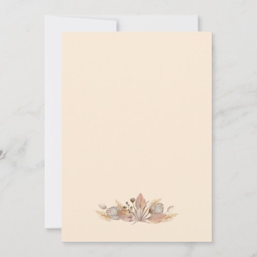 Boho Pompas grass bewaart de datum WHITE Kaart (Achterkant)