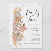 Boho Pompas grass Birthday uitnodiging voor elke l (Voorkant)