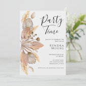 Boho Pompas grass Birthday uitnodiging voor elke l (Staand voorkant)