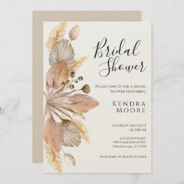 Boho Pompas Grass Bridal Shower Kaart