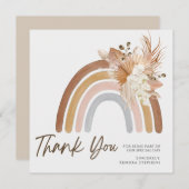 Boho Pompas Grass Muted Rainbow Hartelijk dank Bedankkaart (Voorkant / Achterkant)