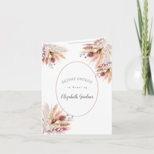 BOHO Pompen Gras Gedroogde Bloemen Bruidsdouche (Voorkant)