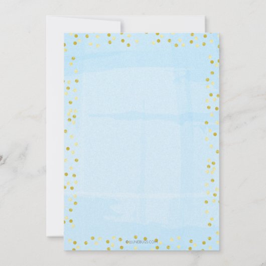 Boho Pompoen Baby Jongensdouche Waterverf Blauw Go Kaart (Achterkant)