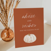 Boho Pompoen Baby Shower Advies en Wensen Reclamebord Met Voetstuk