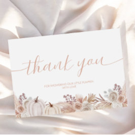 Boho pompoen Baby shower bedankje Informatiekaartje