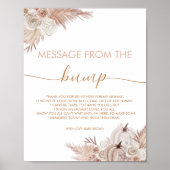 Boho pompoen Baby shower bericht van de bump Poster (Voorkant)