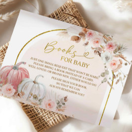 Boho Pompoen Baby shower boeken voor baby kaart