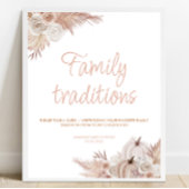 Boho pompoen Baby shower familie tradities teken Poster