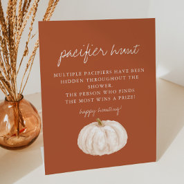 Boho Pompoen Baby Shower Fopspeen Jacht Spel Reclamebord Met Voetstuk