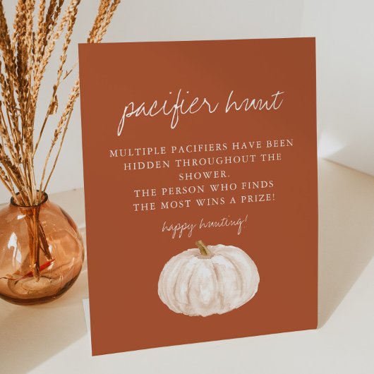 Boho Pompoen Baby Shower Fopspeen Jacht Spel Reclamebord Met Voetstuk