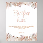 Boho pompoen Baby shower fopspeen jachtteken Poster (Voorkant)