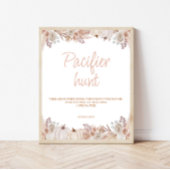 Boho pompoen Baby shower fopspeen jachtteken Poster