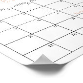 Boho Pompoen Baby shower Guess Due Date Calendar Poster (Hoek)