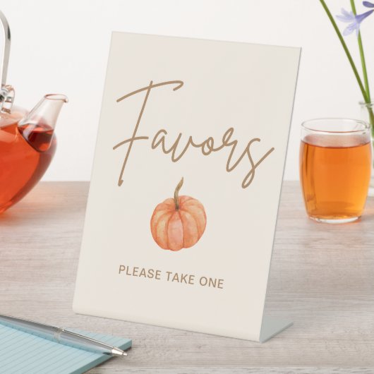 Boho pompoen Baby shower gunst Reclamebord Met Voetstuk (Insitu)