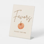 Boho pompoen Baby shower gunst Reclamebord Met Voetstuk (Voorkant)