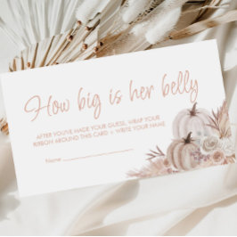 Boho pompoen Baby shower Hoe groot is haar buik Ka Informatiekaartje