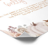 Boho pompoen Baby shower Hoe groot is haar buiktek Poster (Hoek)