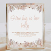 Boho pompoen Baby shower Hoe groot is haar buiktek Poster