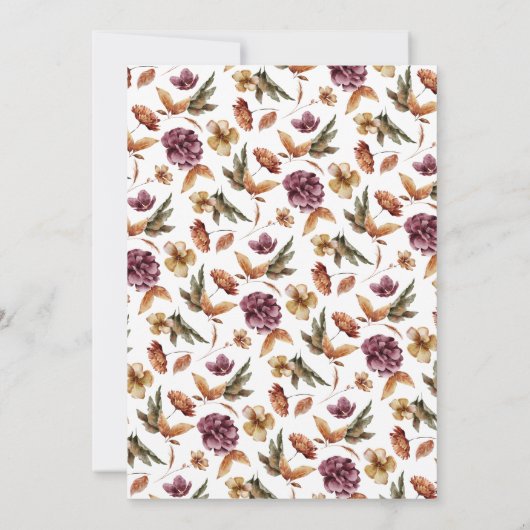 Boho pompoen Baby shower Kaart (Achterkant)