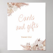 Boho pompoen Baby shower Kaarten en geschenken tek Poster (Voorkant)