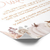 Boho pompoen Baby shower late nacht luiers teken Poster (Hoek)