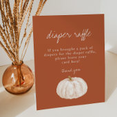 Boho Pompoen Baby shower Luier Raffle Teken Reclamebord Met Voetstuk