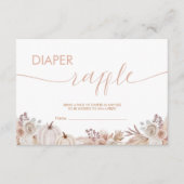 Boho Pompoen Baby shower Luier Raffle Tickets Informatiekaartje (Voorkant)