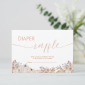 Boho Pompoen Baby shower Luier Raffle Tickets Informatiekaartje (Staand voorkant)