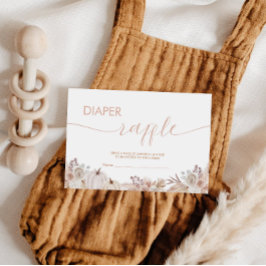 Boho Pompoen Baby shower Luier Raffle Tickets Informatiekaartje