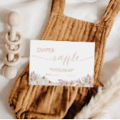 Boho Pompoen Baby shower Luier Raffle Tickets Informatiekaartje