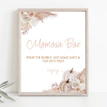 Boho Pompoen Baby shower Momosa Bar Teken