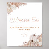 Boho Pompoen Baby shower Momosa Bar Teken Poster (Voorkant)