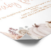 Boho pompoen Baby shower raden de Baby voedsel tek Poster (Hoek)