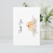 Boho pompoen bedankje neutraal bedankkaart (Staand voorkant)