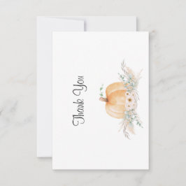 Boho pompoen bedankje neutraal bedankkaart