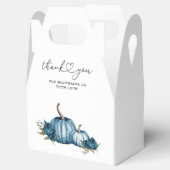 Boho Pompoen Blauw Bloem Baby shower Bedankdoosjes (Geopend)