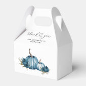 Boho Pompoen Blauw Bloem Baby shower Bedankdoosjes (Voorkant Zijde)