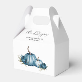 Boho Pompoen Blauw Bloem Baby shower Bedankdoosjes