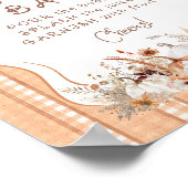 Boho Pompoen Bloemen Baby shower Mom-osa Bar Poster (Hoek)