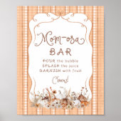 Boho Pompoen Bloemen Baby shower Mom-osa Bar Poster (Voorkant)
