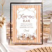 Boho Pompoen Bloemen Baby shower Mom-osa Bar Poster