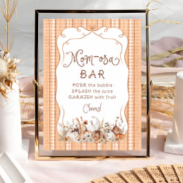 Boho Pompoen Bloemen Baby shower Mom-osa Bar Poster