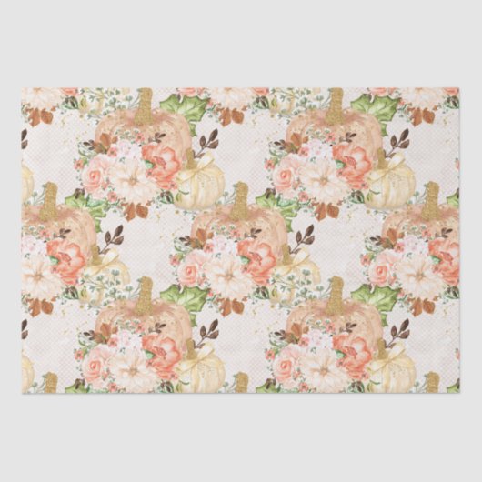 Boho pompoen bloemen polka stippen tissuepapier (Voorkant)